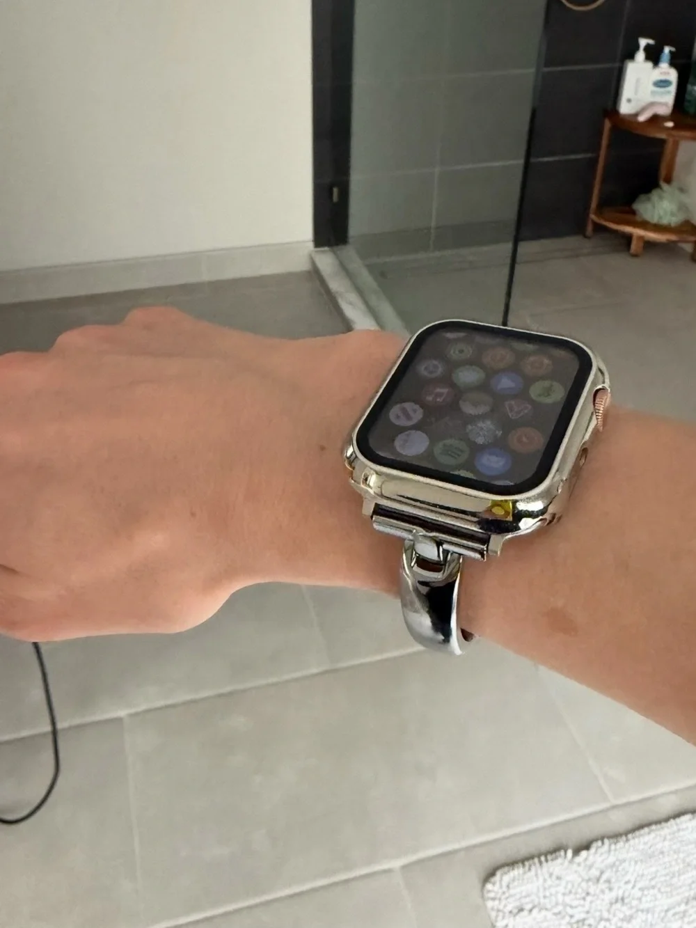 Silver Apple Watch band 42mm 44mm 45mm 46mm